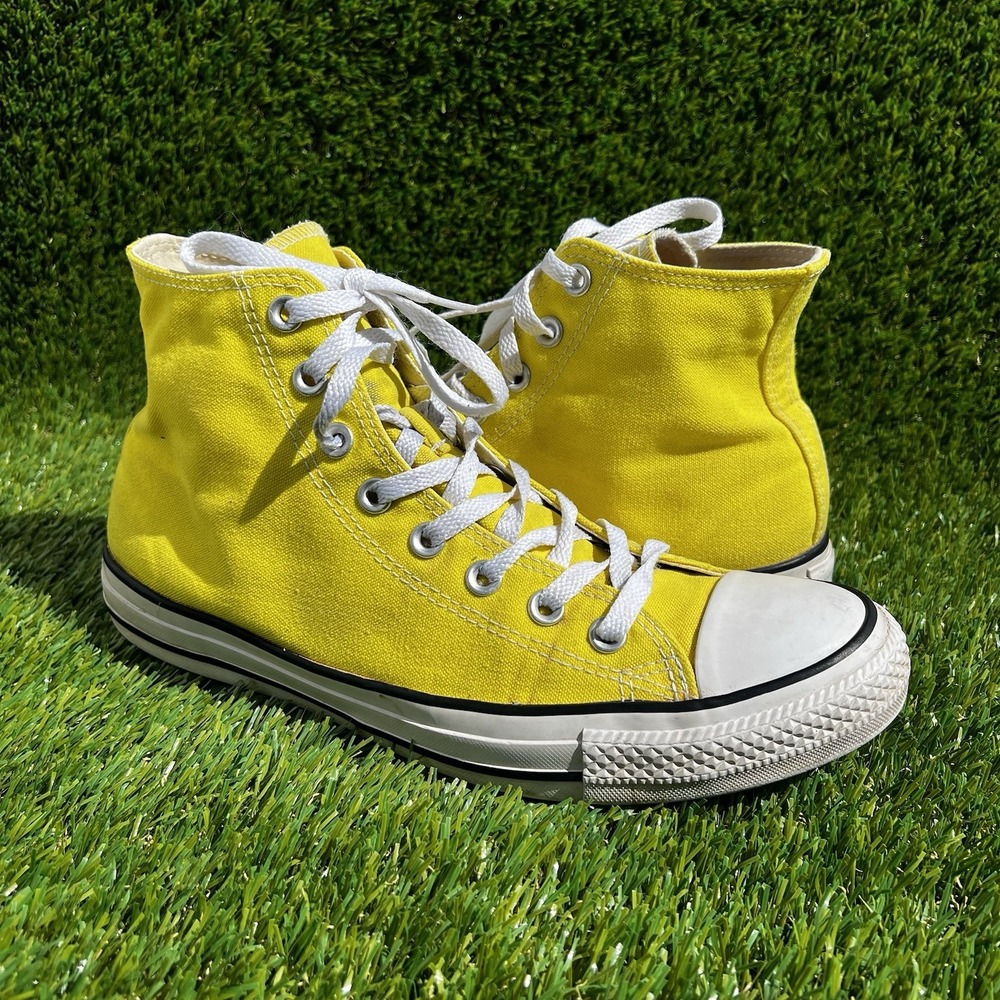 Converse Shoes Men Size 9 Chuck Taylor All Star Hi High Top Fresh Yellow 155738F
